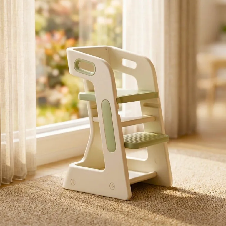 Silla Alta Comedor y Torre Aprendizaje Beige 80x42x51 cm