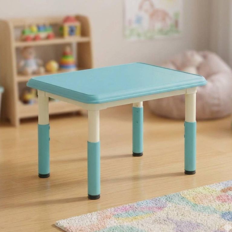 Mesa Infantil Ajustable Doble Cubierta Verde menta 80x60x60 cm