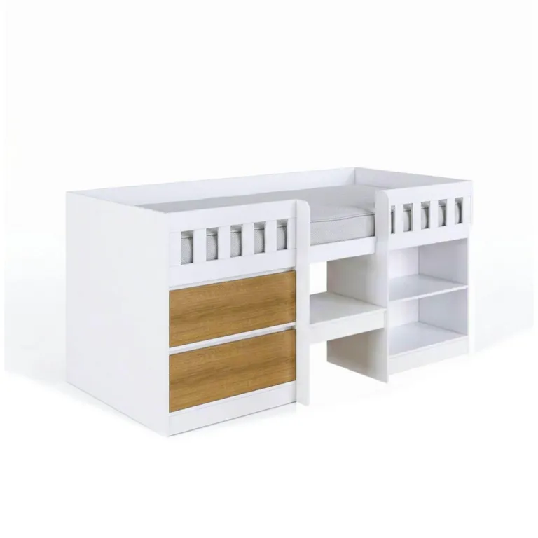 Cama con Almacenaje 1 plaza Infantil Funcional Café