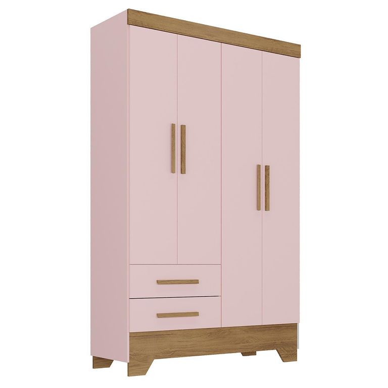 Clóset 4 Puerta(s) 2 Cajón(es) 3 Repisa(s) 108.4x180x40 cm Rosado