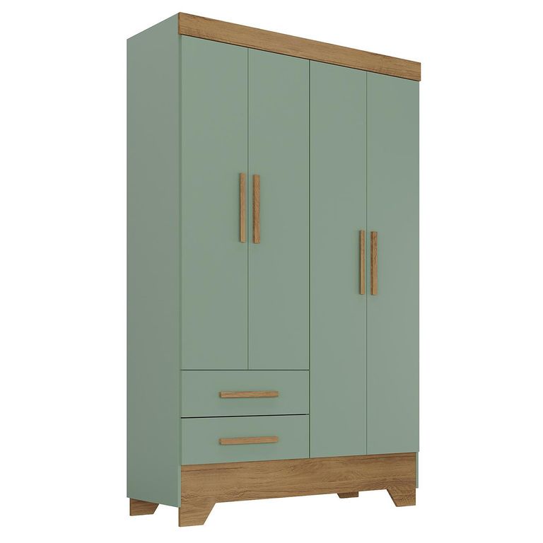 Clóset 4 Puerta(s) 2 Cajón(es) 3 Repisa(s) 108.4x180x40 cm Verde