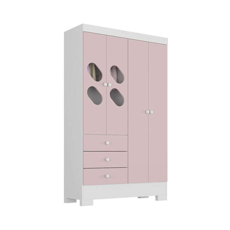 Clóset 4 Puerta(s) 3 Cajón(es) 3 Repisa(s) 108.4x180x40 cm Rosado