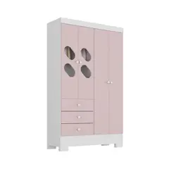 DI PORETTI - Clóset 4 Puerta(s) 3 Cajón(es) 3 Repisa(s) 108.4x180x40 cm Rosado