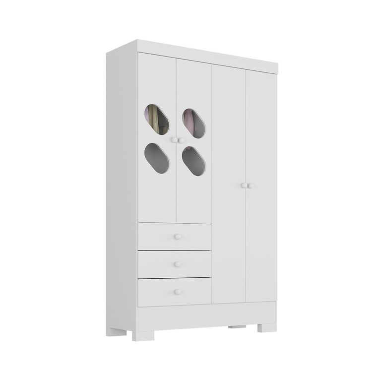 Clóset 4 Puerta(s) 3 Cajón(es) 3 Repisa(s) 108.4x180x40 cm Blanco