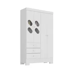 DI PORETTI - Clóset 4 Puerta(s) 3 Cajón(es) 3 Repisa(s) 108.4x180x40 cm Blanco