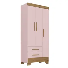DI PORETTI - Clóset 3 Puerta(s) 2 Cajón(es) 3 Repisa(s) 81.7x180x40 cm Rosado