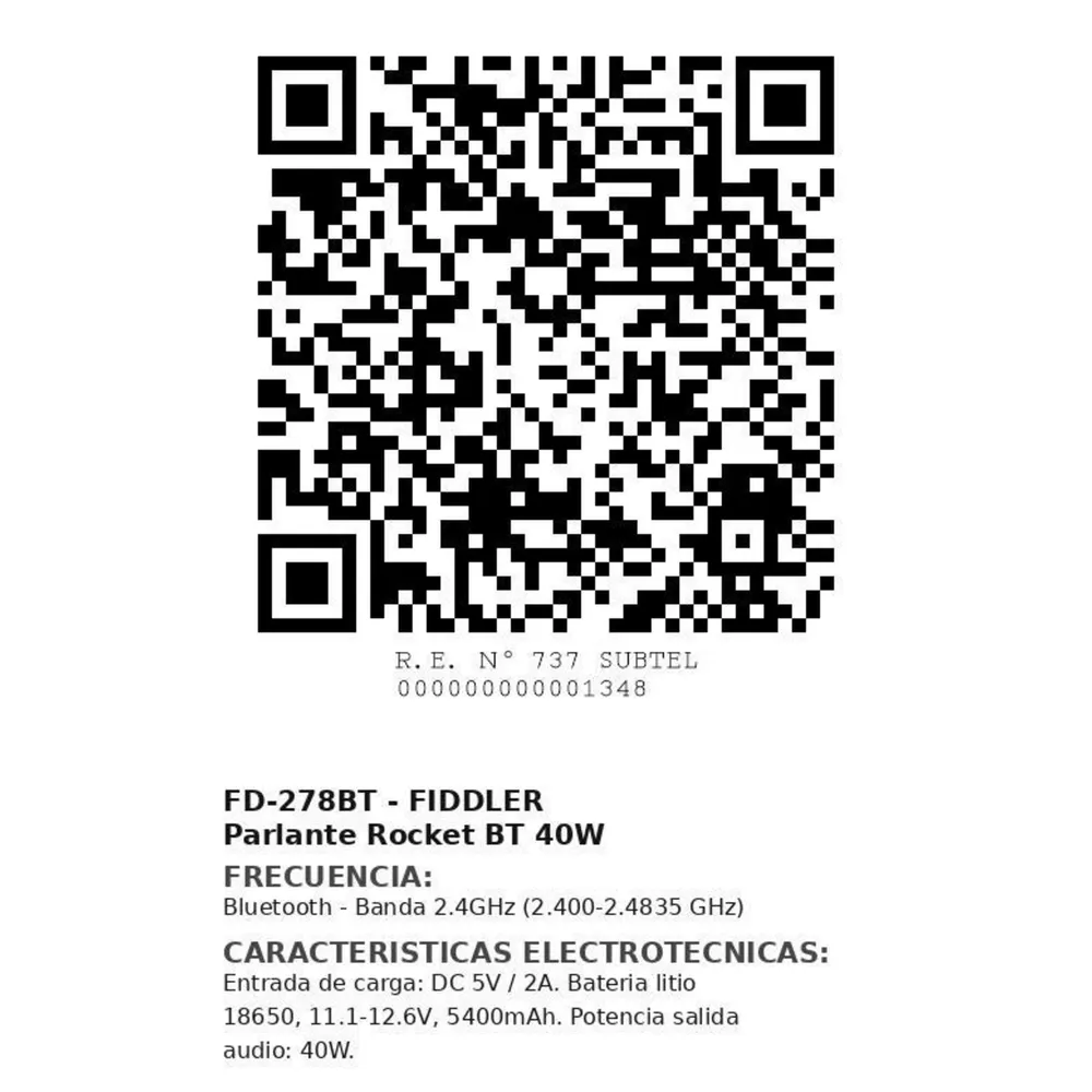 Fiddler Rocket 40W Negro, foto 4