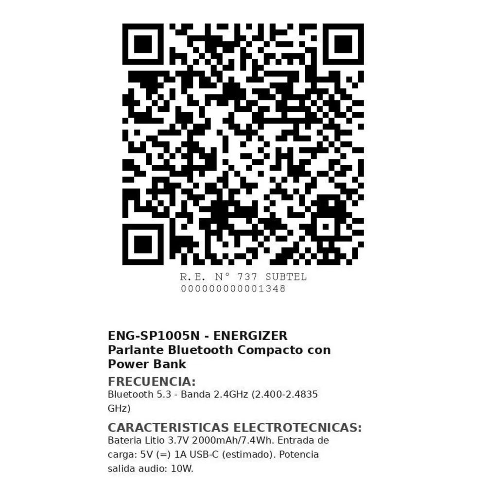 Energizer ENG-SP1005N Negro, foto 4