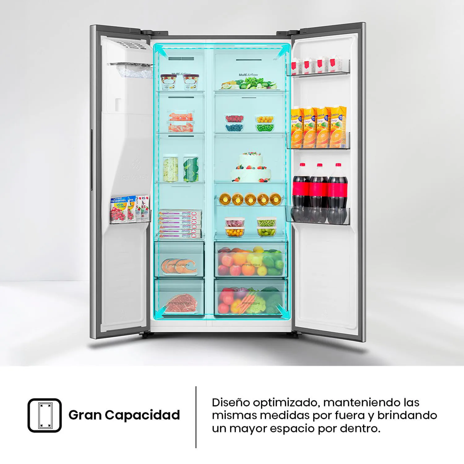 HISENSE Refrigerador Side by Side No Frost 528 Litros Inox
