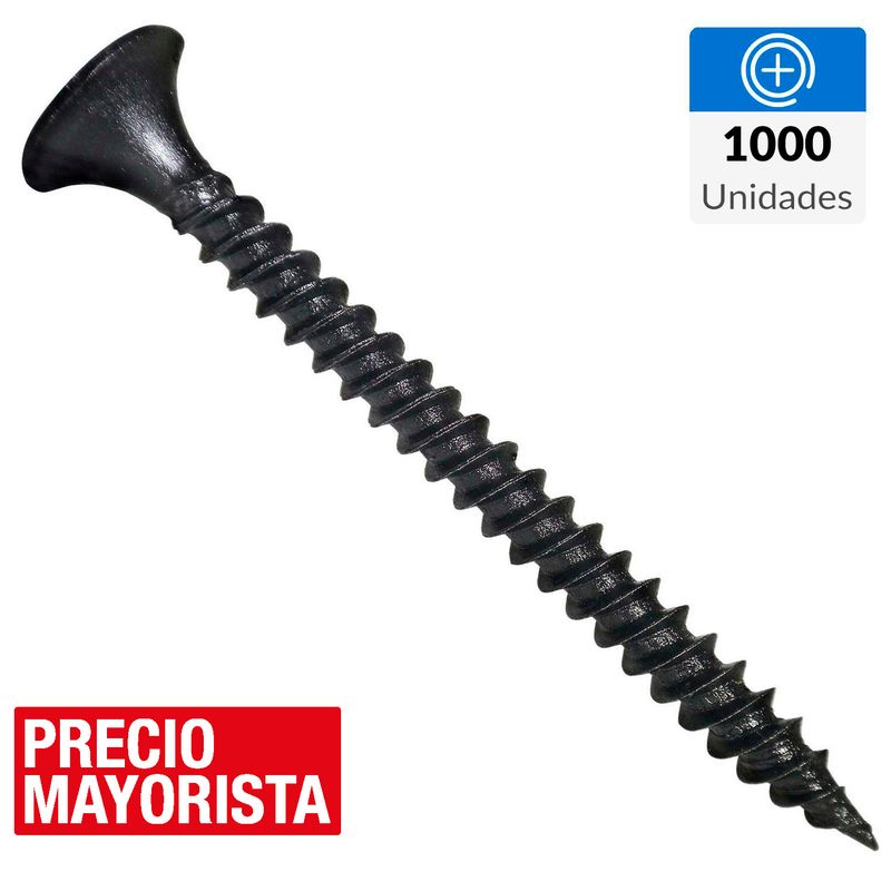 MAMUT - Tornillo Autoperforante Cabeza Phillips Yeso-Cartón 1-5/8 " 6 mm 1000 Unidades