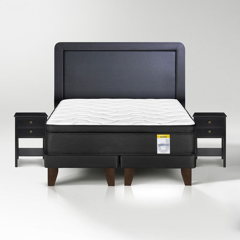 Cama Europea 2 plazas Europea Hibrido Premium Negro