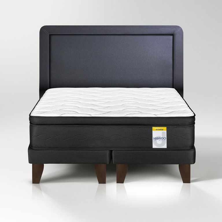Cama Europea 2 plazas Europea Hibrido Premium Negro