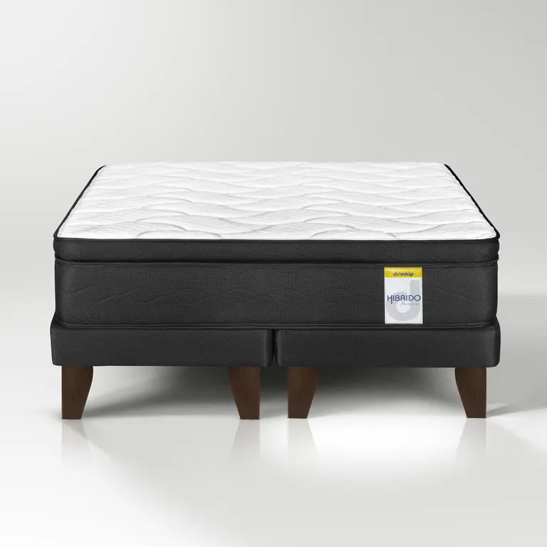 Cama Europea Super king Europea Hibrido Premium Negro