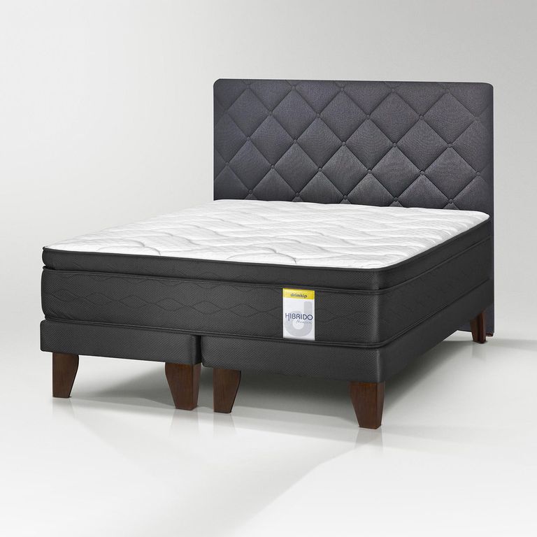 Cama Europea 2 plazas Europea Hibrido Premium Negro
