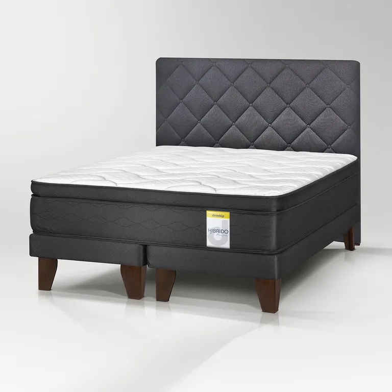 Cama Europea King Europea Hibrido Premium Negro