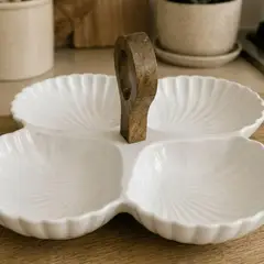 SOHOGAR - Bandeja Cerámica 27x13.5 cm Blanco