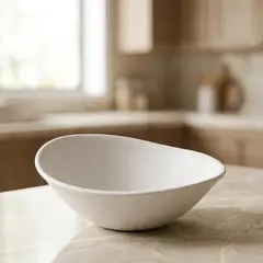 SOHOGAR - Ensaladera de cerámica blanco mate 30*28*12,5cm