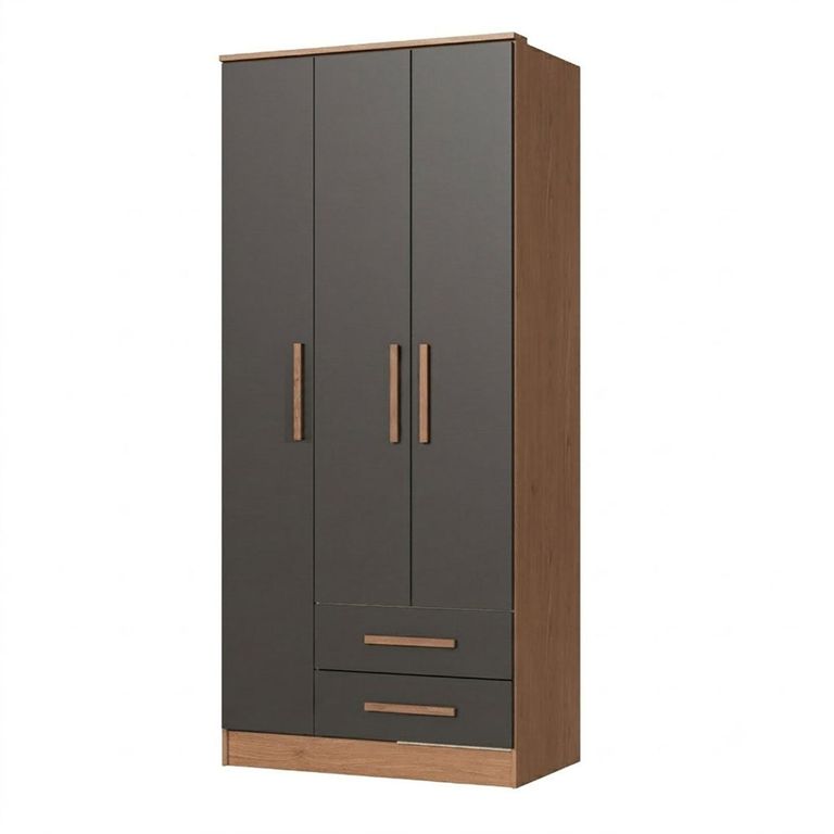 Clóset Pequim 3 Puertas Blanco 3 Puerta(s) 2 Cajón(es) 5 Repisa(s) 81.4x182.5x47 cm Gris