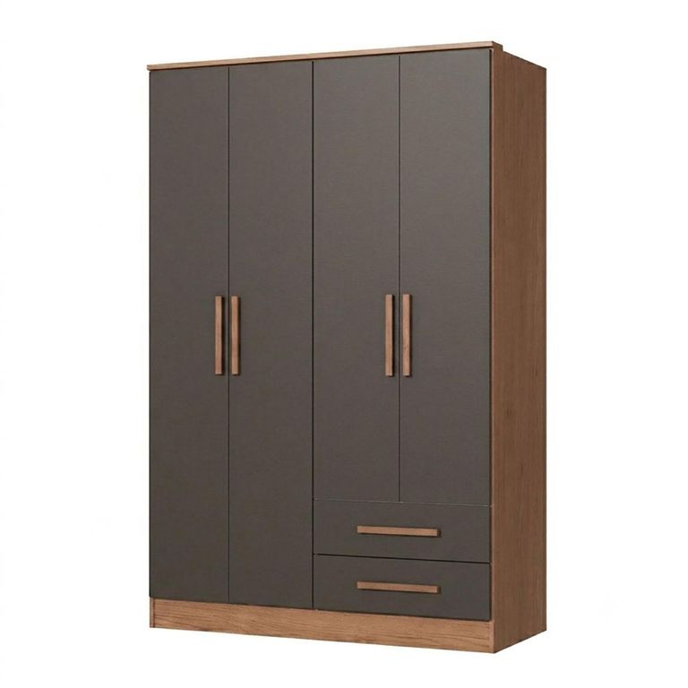Clóset Pequim 4 Puertas Grafito 4 Puerta(s) 2 Cajón(es) 5 Repisa(s) 108.2x182.5x47 cm Gris