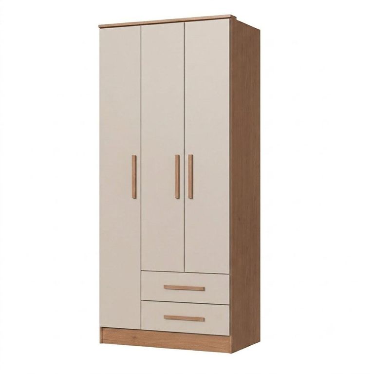 Clóset Pequim 3 Puertas Beige 3 Puerta(s) 2 Cajón(es) 5 Repisa(s) 81.4x182.5x47 cm Café