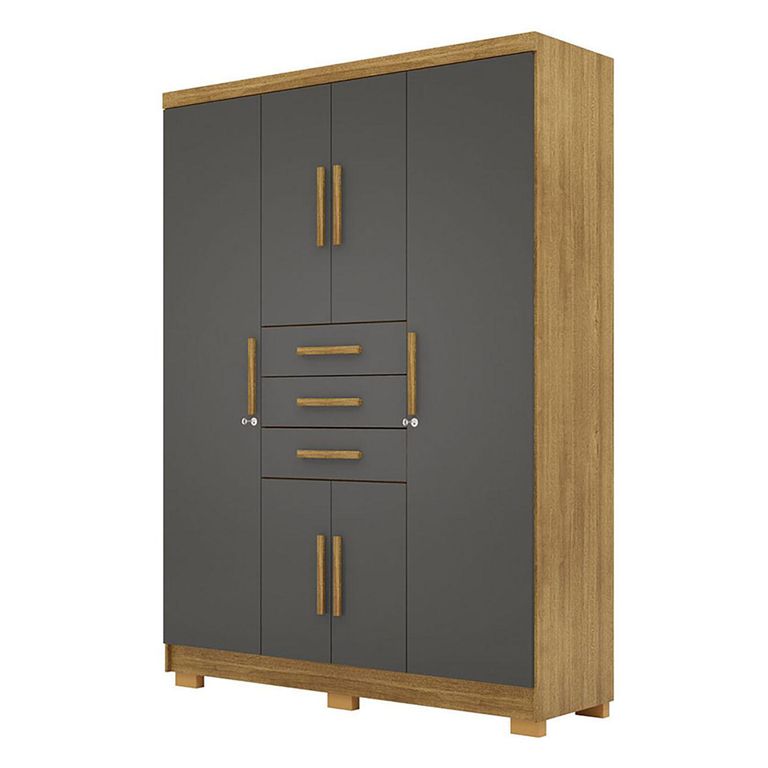 Clóset Taurus 6 Puertas 3 Cajones Gris 6 Puerta(s) 3 Cajón(es) 9 Repisa(s) 151x207x47 cm Gris