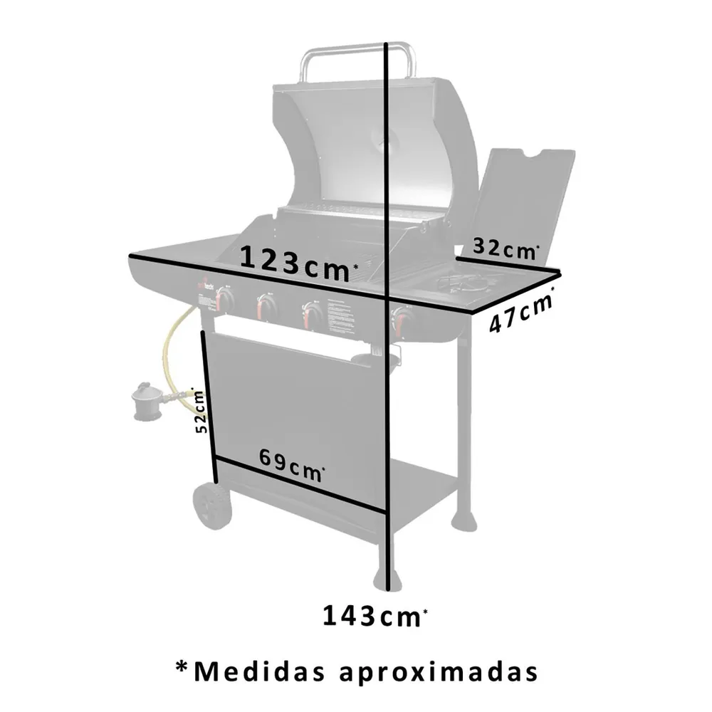Grilltech Arrayan 3 Quemadores Negro, foto 7