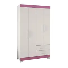 HOME MOBILI - Clóset 4 Puerta(s) 2 Cajón(es) 3 Repisa(s) 107.7x187x44 cm Blanco