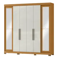 ALAIA HOME - Clóset con Espejo 6 Puerta(s) 4 Cajón(es) 10 Repisa(s) 227.5x230x46.5 cm Cinamomo/Off White