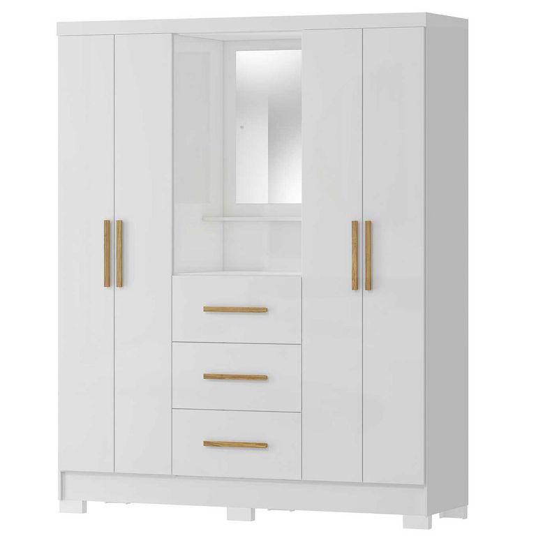 Clóset 4 Puerta(s) 3 Cajón(es) 5 Repisa(s) 152x190x46.5 cm Blanco