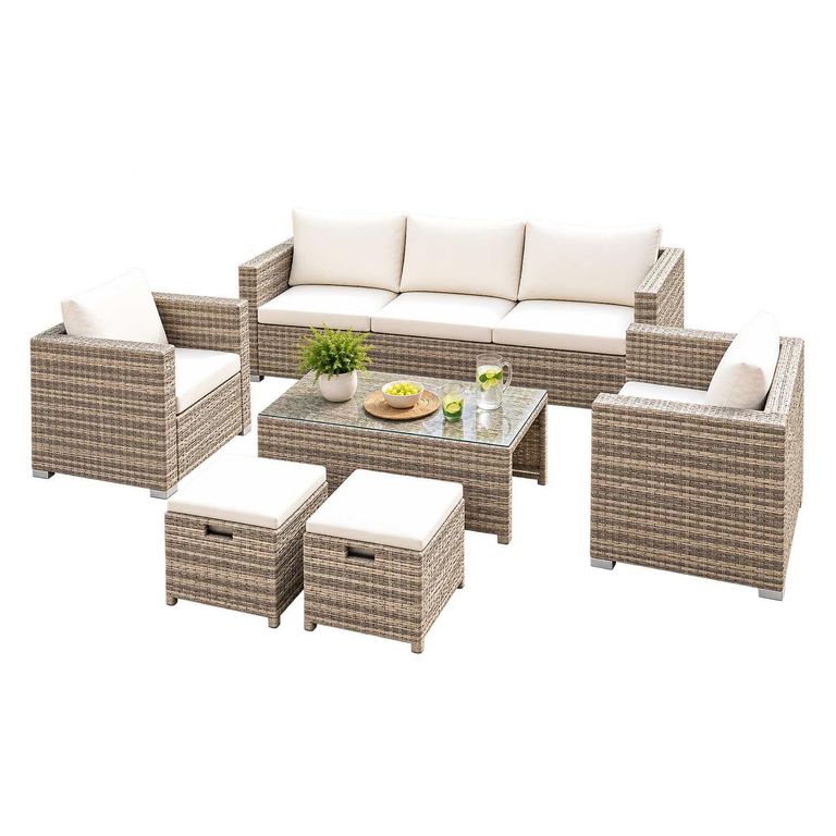 Juego de Living de Terraza Gales 7 Personas Caramelo