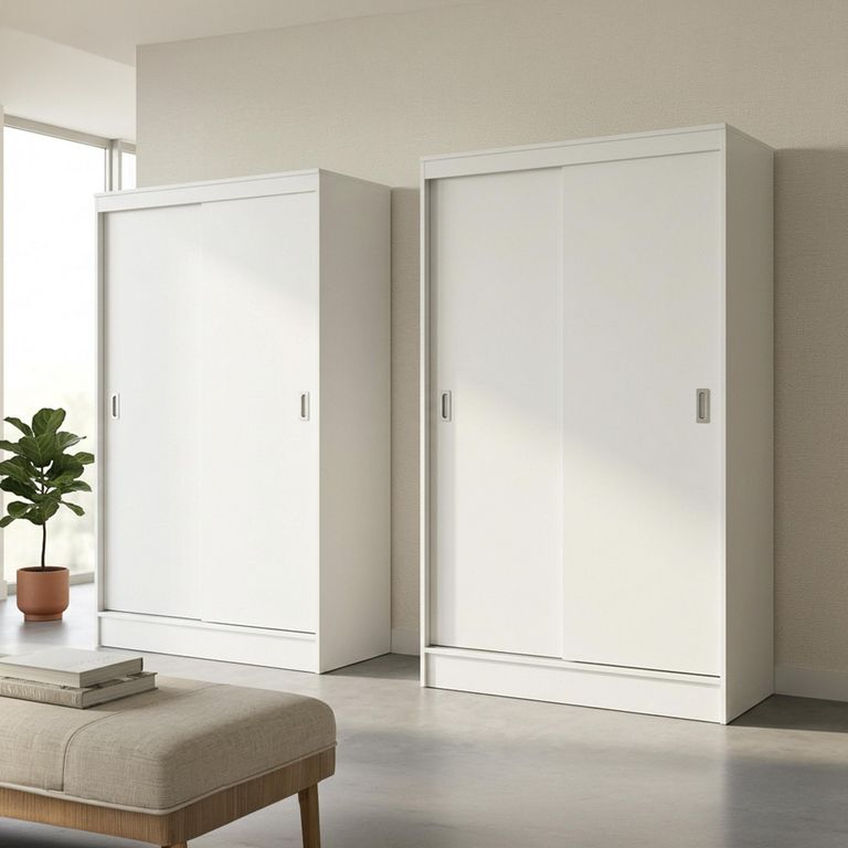 Combo 2 Clóset 2 Puerta(s) 3 Repisa(s) 100x180x51 cm Blanco