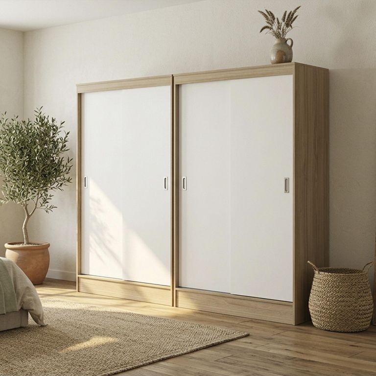 Combo 2 Clóset 2 Puerta(s) 3 Repisa(s) 100x180x51 cm Bicolor