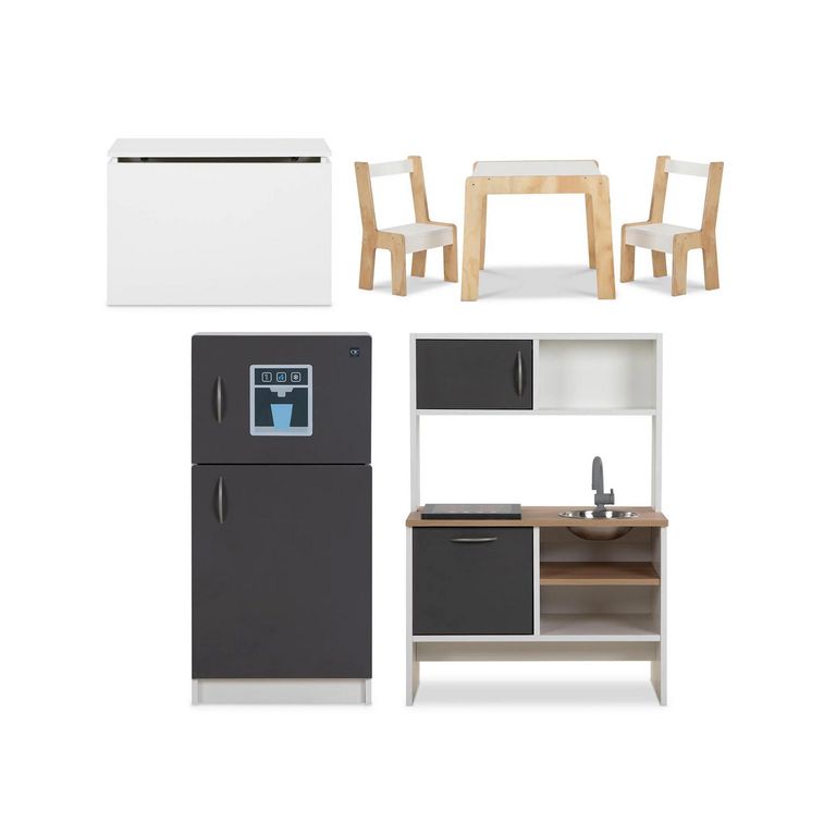 Combo Infantil Mesita + Cocina + Refrigerador + Baúl