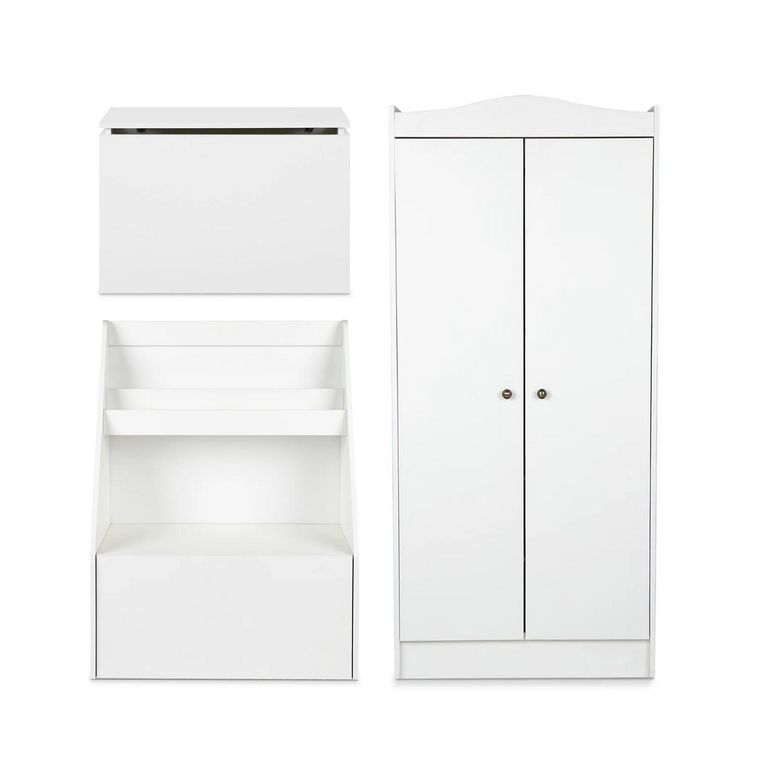 Combo Infantil Clóset + Librero + Baúl Blanco