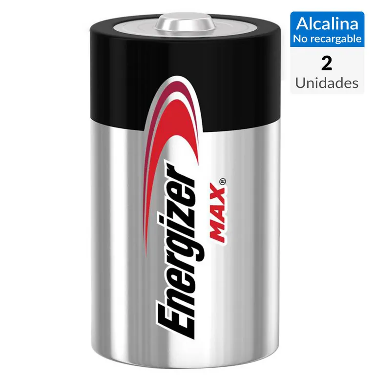 Pack de 2 pilas alcalinas D 1.5V