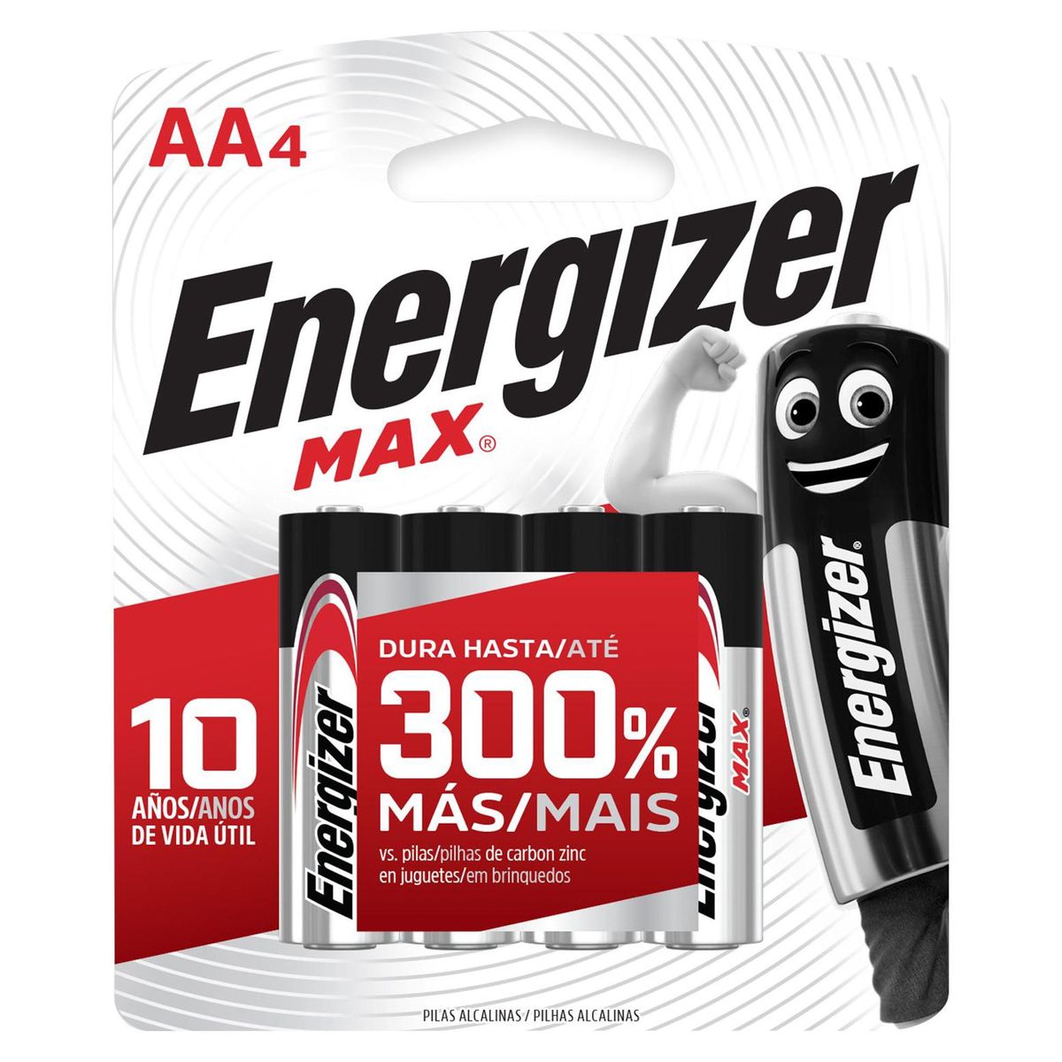 ENERGIZER - Pack de 4 pilas alcalinas AA 1.5V