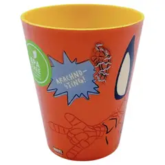 DISNEY - Vaso Spiderman de Plástico 300 ml Naranjo