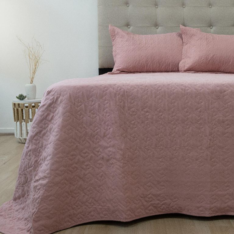 Quilt 2 plazas Velvety Rosado