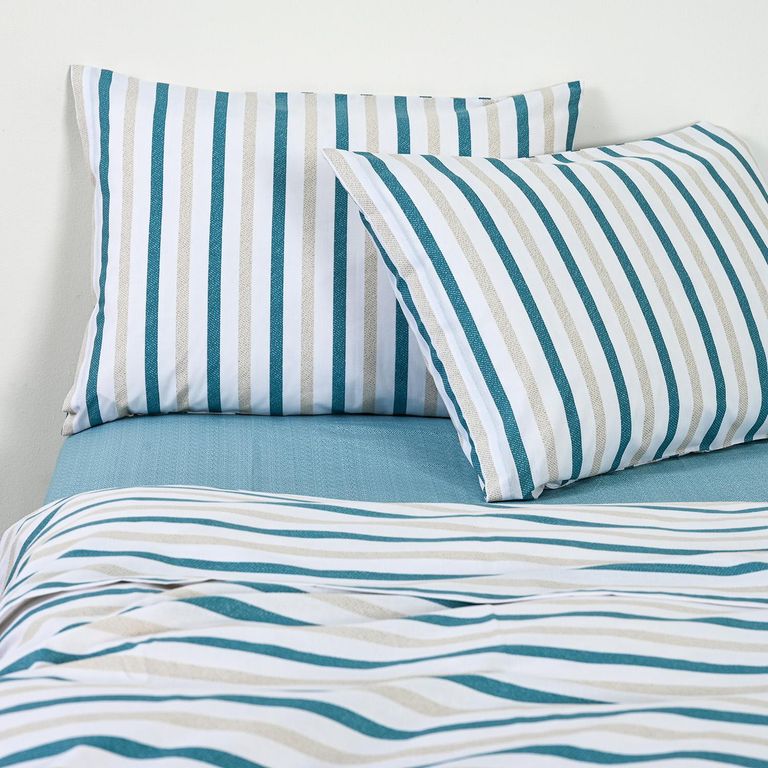 Sabana Alon Lineas 1.5 plazas 144 Hilos Azul