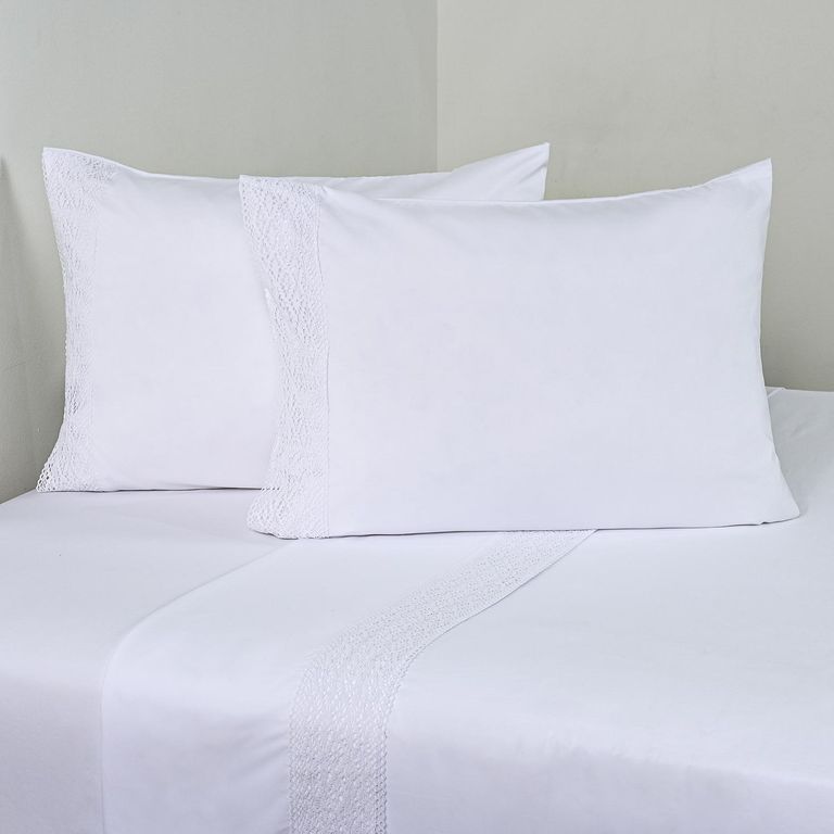 Sabana Crochet 2 plazas 144 Hilos Blanco