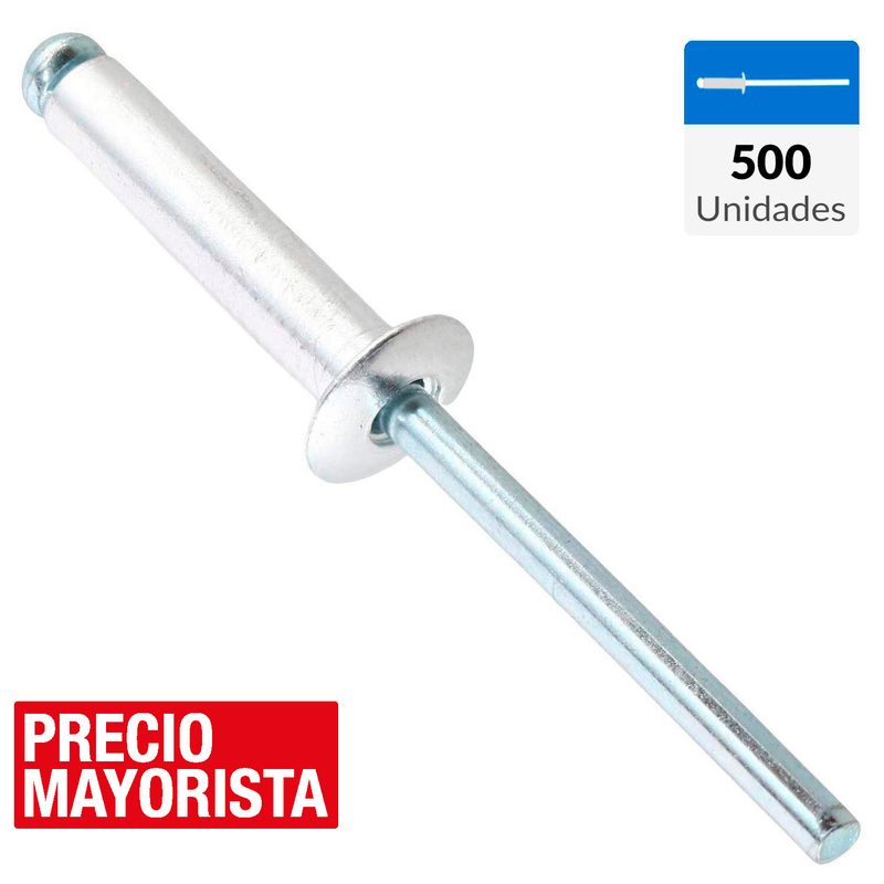 MAMUT - Remache tipo pop 4,8x21 mm 500 unidades