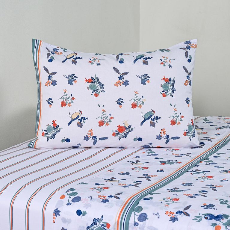 Sabana Citrus 1.5 plazas 144 Hilos Azul