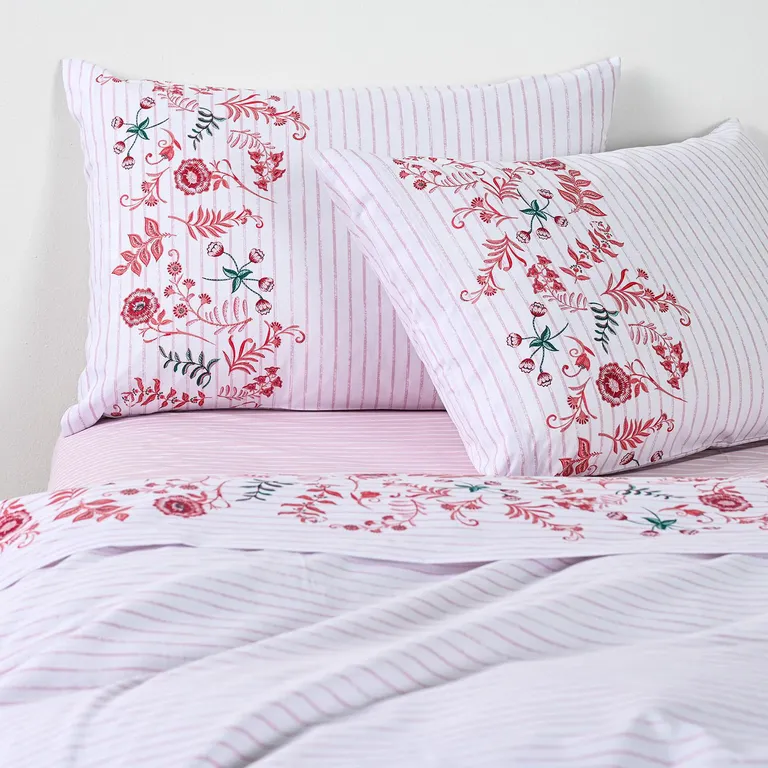 Sabana Nila Lineas King 144 Hilos Rosado