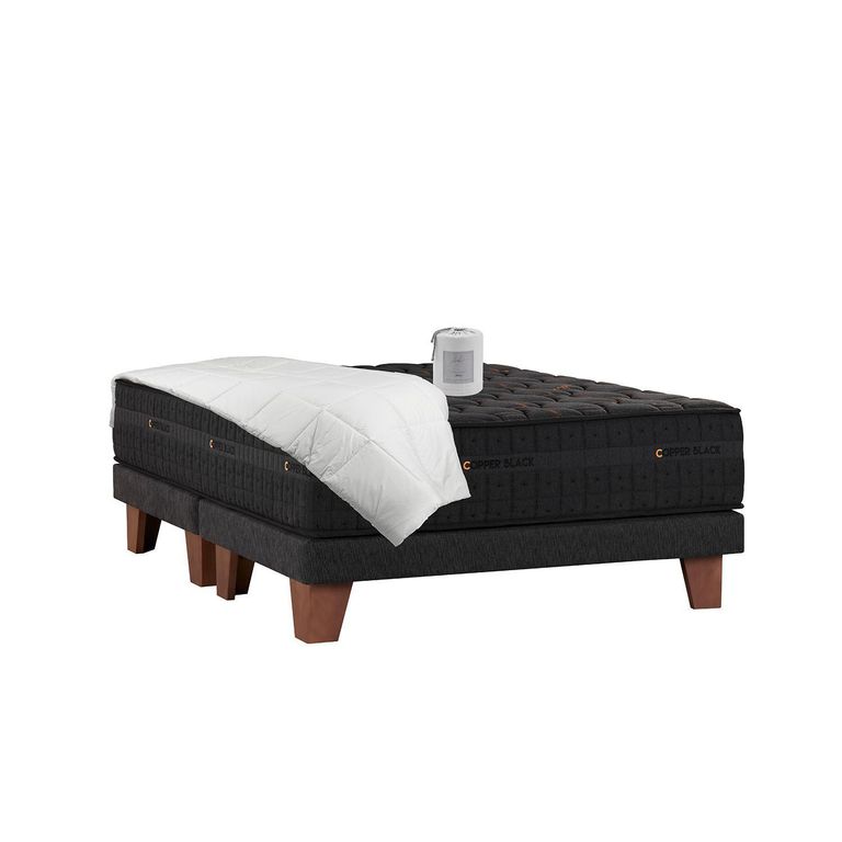 Cama Super king Europea Copper Black Gris + Textil