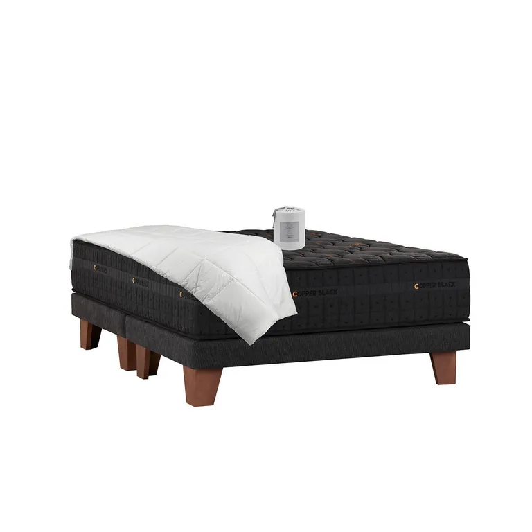 Cama 2 plazas Europea Copper Black Gris + Textil
