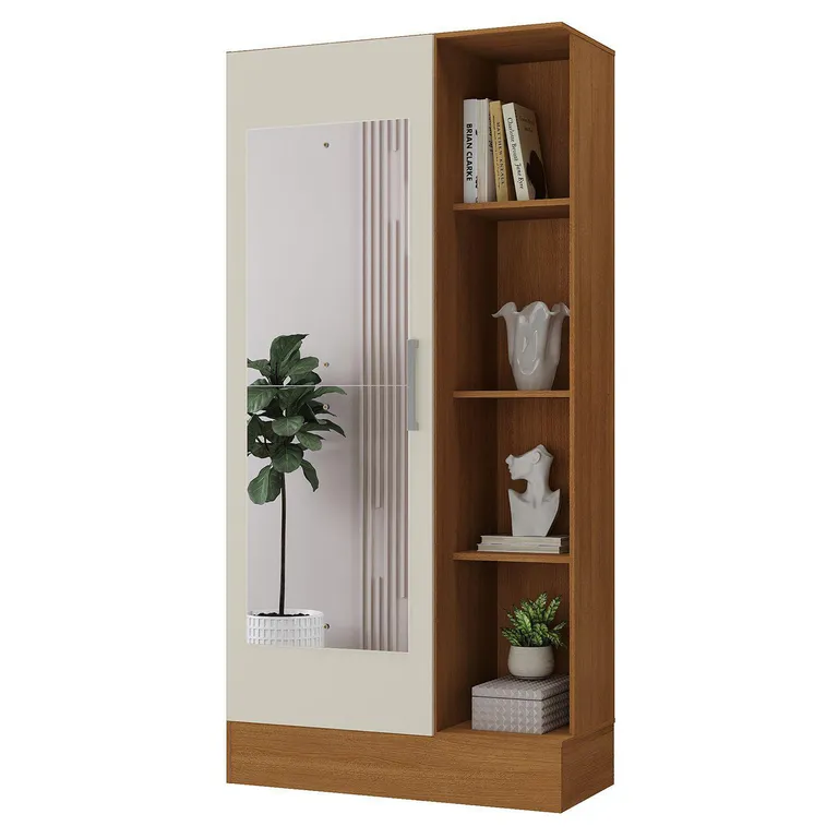 Clóset 1 Puerta(s) 7 Repisa(s) 76.5x174.1x35 cm Cinamomo/Off White