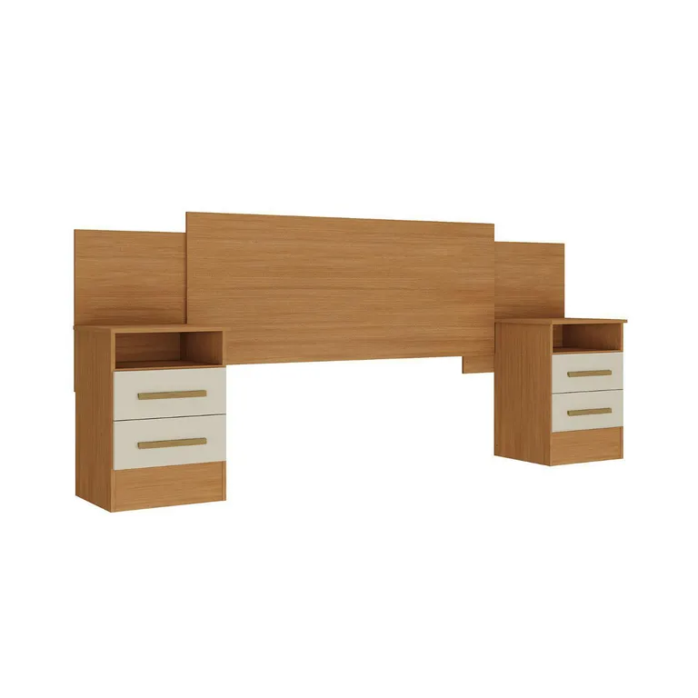 Respaldo + 2 Veladores 2 plazas Elena Cinamomo/Off White