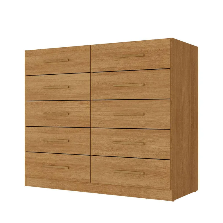 Cómoda 10 Cajón(es) Torres 90.6x91x35 cm Café Claro