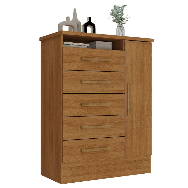Cómoda 5 Cajón(es) Aurora 83.7x110x41 cm Café Claro