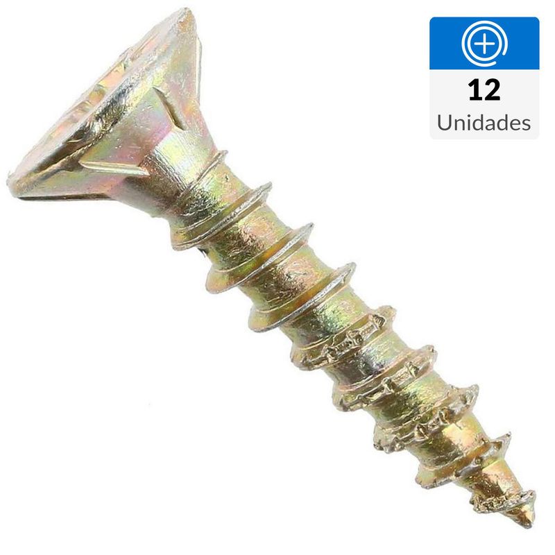 FIXSER - Tornillo Tirafondo Cabeza Phillips Madera 4 " 8 mm 12 Unidades